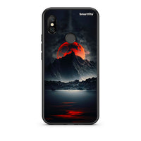 Thumbnail for Xiaomi Redmi Note 6 Pro Red Full Moon θήκη από τη Smartfits με σχέδιο στο πίσω μέρος και μαύρο περίβλημα | Smartphone case with colorful back and black bezels by Smartfits