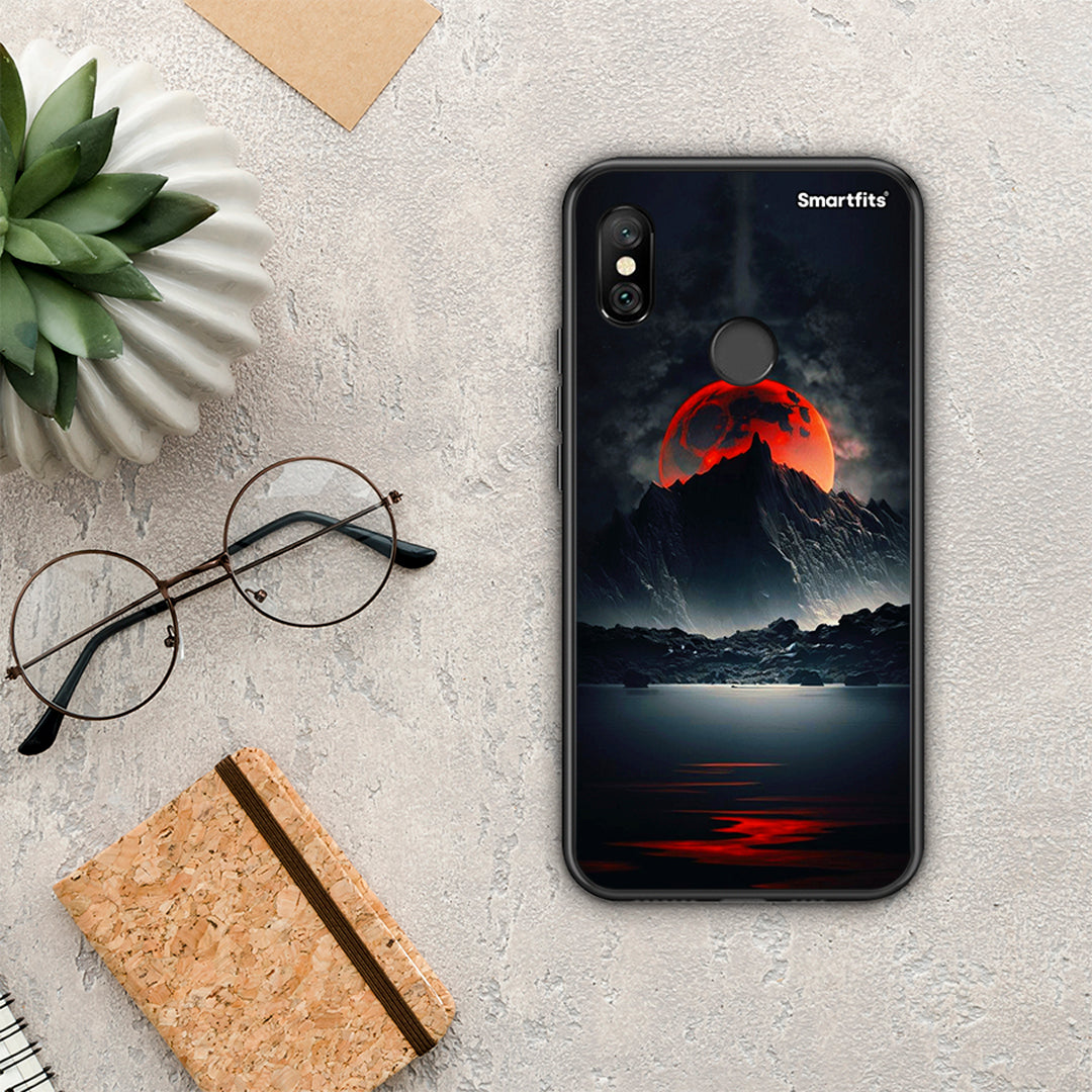 Red Full Moon - Xiaomi Redmi Note 6 Pro θήκη