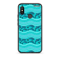 Thumbnail for Xiaomi Redmi Note 6 Pro Swimming Dolphins θήκη από τη Smartfits με σχέδιο στο πίσω μέρος και μαύρο περίβλημα | Smartphone case with colorful back and black bezels by Smartfits