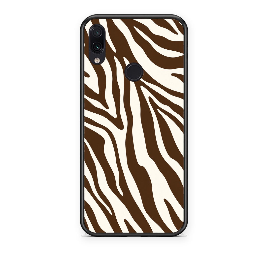Θήκη Xiaomi Redmi Note 7 Brown and Cream Zebra Stripes από τη Smartfits με σχέδιο στο πίσω μέρος και μαύρο περίβλημα | Xiaomi Redmi Note 7 Brown and Cream Zebra Stripes case with colorful back and black bezels