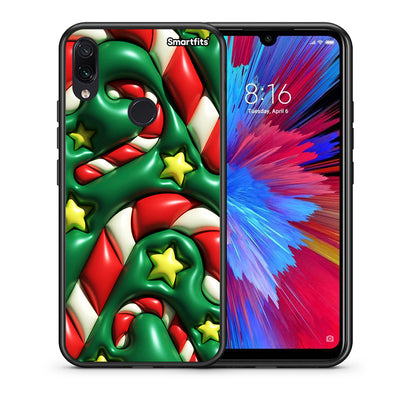 Θήκη Xiaomi Redmi Note 7 Christmas Bubbles από τη Smartfits με σχέδιο στο πίσω μέρος και μαύρο περίβλημα | Xiaomi Redmi Note 7 Christmas Bubbles case with colorful back and black bezels