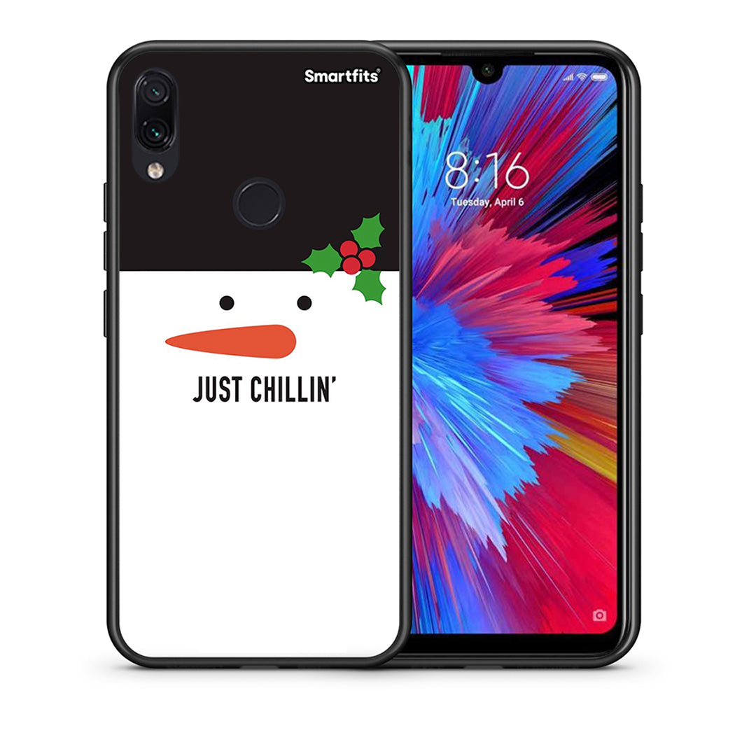 Θήκη Xiaomi Redmi Note 7 Christmas Chillin από τη Smartfits με σχέδιο στο πίσω μέρος και μαύρο περίβλημα | Xiaomi Redmi Note 7 Christmas Chillin case with colorful back and black bezels