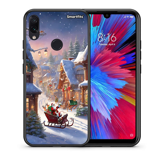 Θήκη Xiaomi Redmi Note 7 Christmas Snow από τη Smartfits με σχέδιο στο πίσω μέρος και μαύρο περίβλημα | Xiaomi Redmi Note 7 Christmas Snow case with colorful back and black bezels