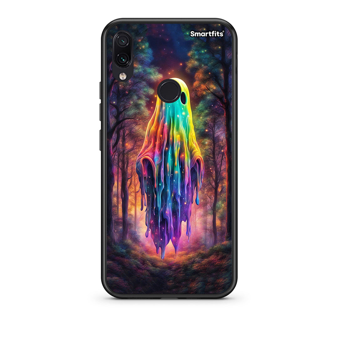 Xiaomi Redmi Note 7 Halloween Ghost θήκη από τη Smartfits με σχέδιο στο πίσω μέρος και μαύρο περίβλημα | Smartphone case with colorful back and black bezels by Smartfits