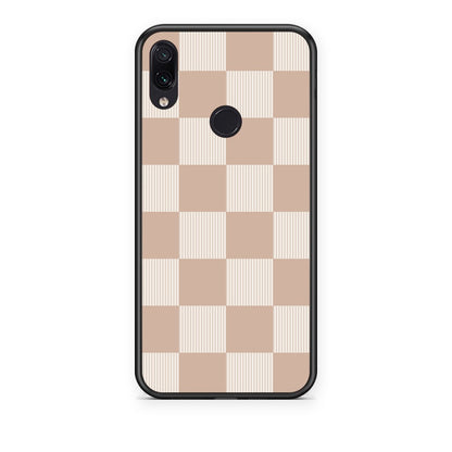 Θήκη Xiaomi Redmi Note 7 Latte and Cream Striped Checks από τη Smartfits με σχέδιο στο πίσω μέρος και μαύρο περίβλημα | Xiaomi Redmi Note 7 Latte and Cream Striped Checks case with colorful back and black bezels