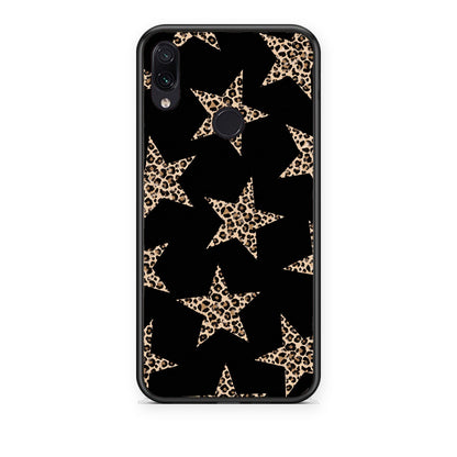 Θήκη Xiaomi Redmi Note 7 Leopard Stars on Black από τη Smartfits με σχέδιο στο πίσω μέρος και μαύρο περίβλημα | Xiaomi Redmi Note 7 Leopard Stars on Black case with colorful back and black bezels