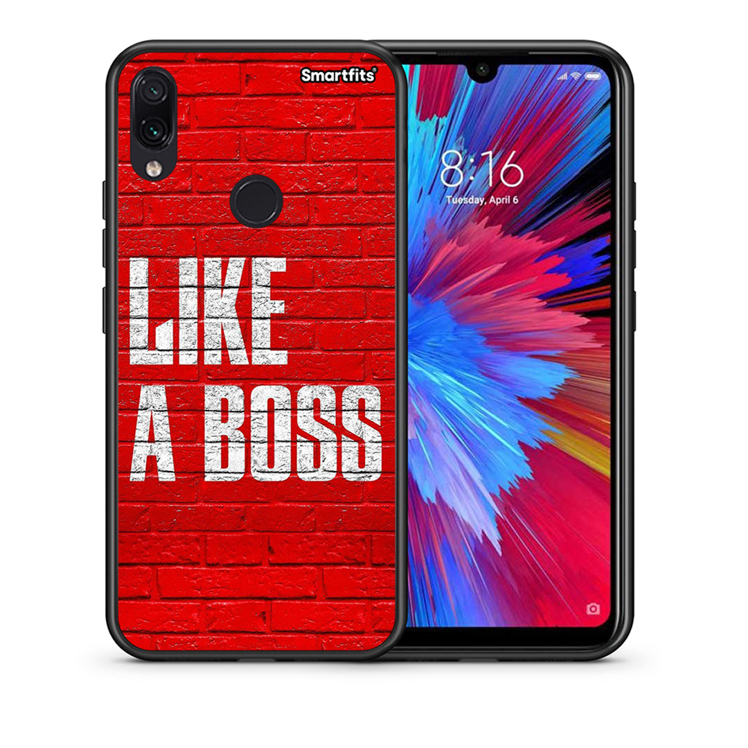 Θήκη Xiaomi Redmi Note 7 Like A Boss από τη Smartfits με σχέδιο στο πίσω μέρος και μαύρο περίβλημα | Xiaomi Redmi Note 7 Like A Boss case with colorful back and black bezels