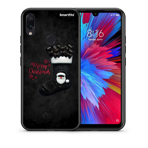 Θήκη Xiaomi Redmi Note 7 Merry Cat Christmas από τη Smartfits με σχέδιο στο πίσω μέρος και μαύρο περίβλημα | Xiaomi Redmi Note 7 Merry Cat Christmas case with colorful back and black bezels