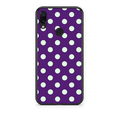 Θήκη Xiaomi Redmi Note 7 Mint Polka Dots on Purple από τη Smartfits με σχέδιο στο πίσω μέρος και μαύρο περίβλημα | Xiaomi Redmi Note 7 Mint Polka Dots on Purple case with colorful back and black bezels