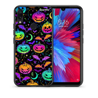 Thumbnail for Θήκη Xiaomi Redmi Note 7 Neon Halloween από τη Smartfits με σχέδιο στο πίσω μέρος και μαύρο περίβλημα | Xiaomi Redmi Note 7 Neon Halloween case with colorful back and black bezels