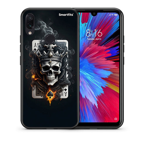 Θήκη Xiaomi Redmi Note 7 Skull King Ace από τη Smartfits με σχέδιο στο πίσω μέρος και μαύρο περίβλημα | Xiaomi Redmi Note 7 Skull King Ace case with colorful back and black bezels