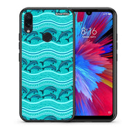 Thumbnail for Θήκη Xiaomi Redmi Note 7 Swimming Dolphins από τη Smartfits με σχέδιο στο πίσω μέρος και μαύρο περίβλημα | Xiaomi Redmi Note 7 Swimming Dolphins case with colorful back and black bezels