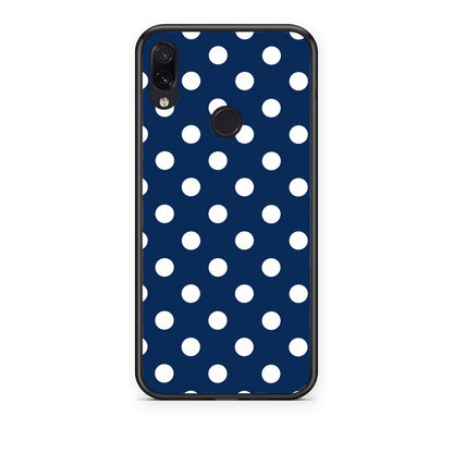 Θήκη Xiaomi Redmi Note 7 White Large Polka Dots on Navy από τη Smartfits με σχέδιο στο πίσω μέρος και μαύρο περίβλημα | Xiaomi Redmi Note 7 White Large Polka Dots on Navy case with colorful back and black bezels
