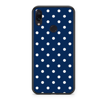 Θήκη Xiaomi Redmi Note 7 White Small Polka Dots on Navy από τη Smartfits με σχέδιο στο πίσω μέρος και μαύρο περίβλημα | Xiaomi Redmi Note 7 White Small Polka Dots on Navy case with colorful back and black bezels