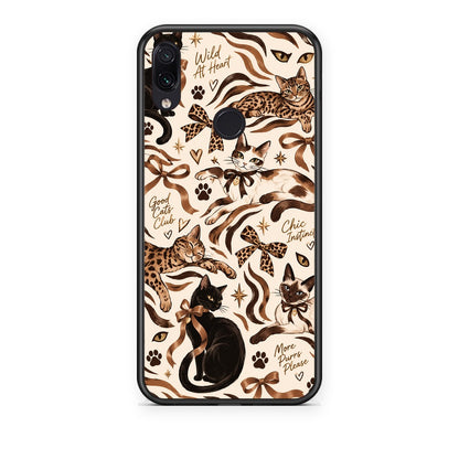 Θήκη Xiaomi Redmi Note 7 Wild Cats and Animal Print Collage από τη Smartfits με σχέδιο στο πίσω μέρος και μαύρο περίβλημα | Xiaomi Redmi Note 7 Wild Cats and Animal Print Collage case with colorful back and black bezels