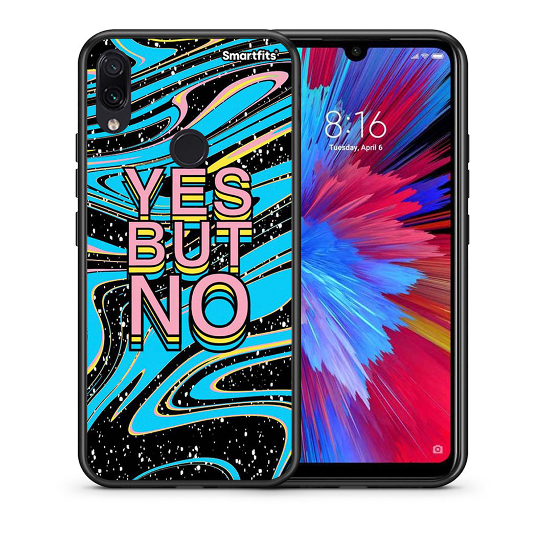 Θήκη Xiaomi Redmi Note 7 Yes But No από τη Smartfits με σχέδιο στο πίσω μέρος και μαύρο περίβλημα | Xiaomi Redmi Note 7 Yes But No case with colorful back and black bezels