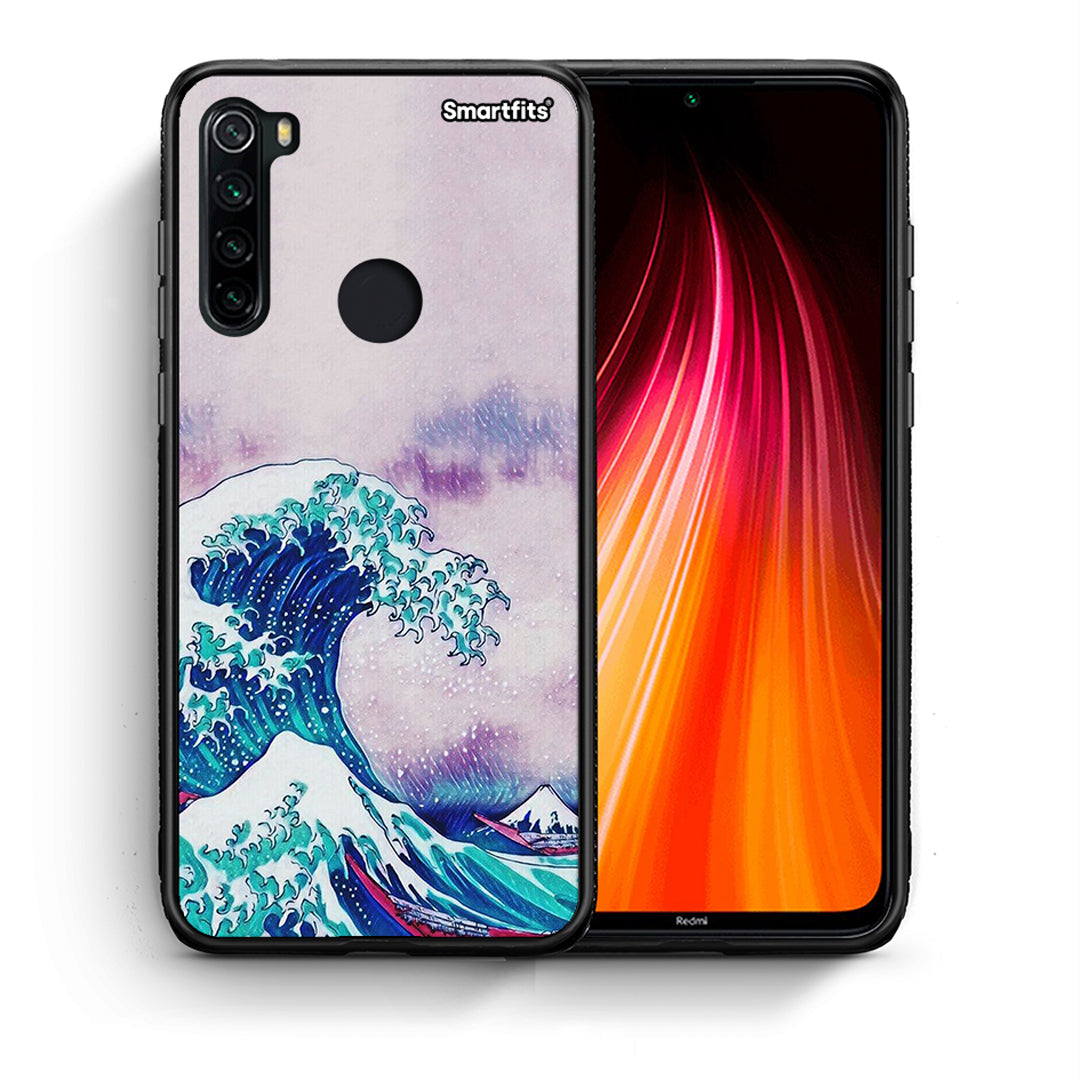 Θήκη Xiaomi Redmi Note 8 Blue Waves από τη Smartfits με σχέδιο στο πίσω μέρος και μαύρο περίβλημα | Xiaomi Redmi Note 8 Blue Waves case with colorful back and black bezels