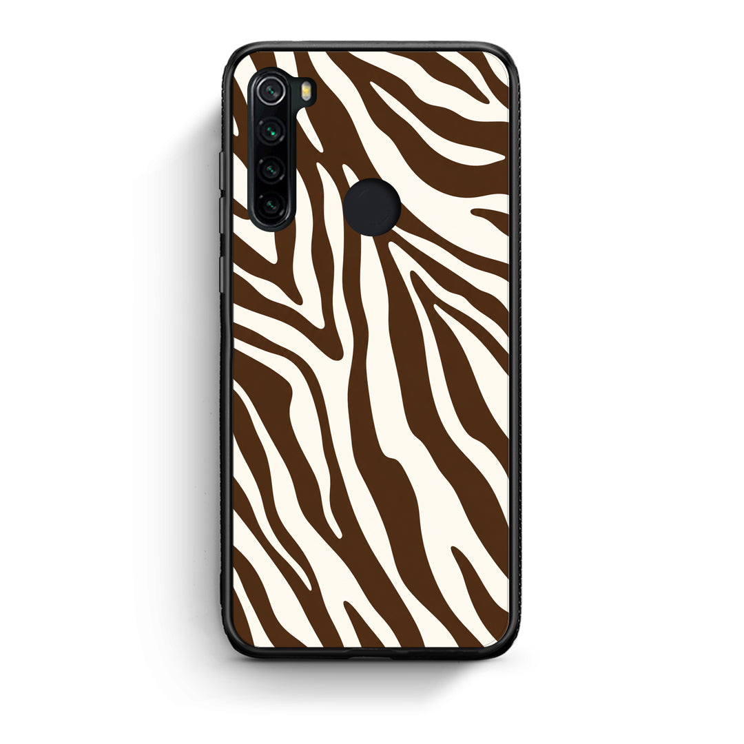 Θήκη Xiaomi Redmi Note 8 Brown and Cream Zebra Stripes από τη Smartfits με σχέδιο στο πίσω μέρος και μαύρο περίβλημα | Xiaomi Redmi Note 8 Brown and Cream Zebra Stripes case with colorful back and black bezels