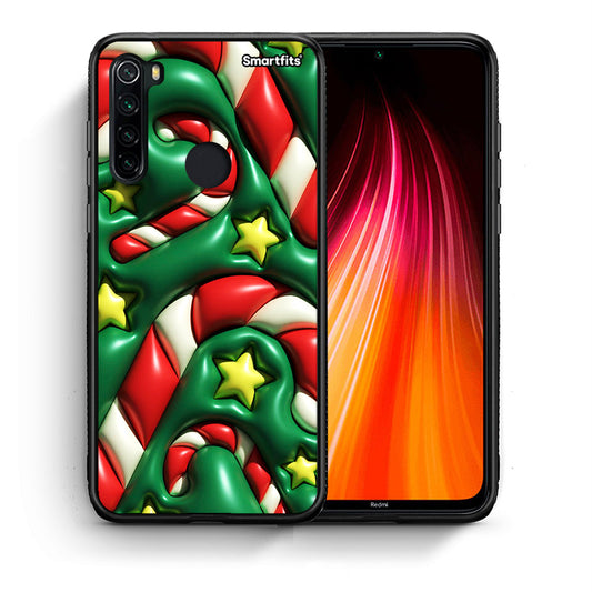 Θήκη Xiaomi Redmi Note 8 Christmas Bubbles από τη Smartfits με σχέδιο στο πίσω μέρος και μαύρο περίβλημα | Xiaomi Redmi Note 8 Christmas Bubbles case with colorful back and black bezels