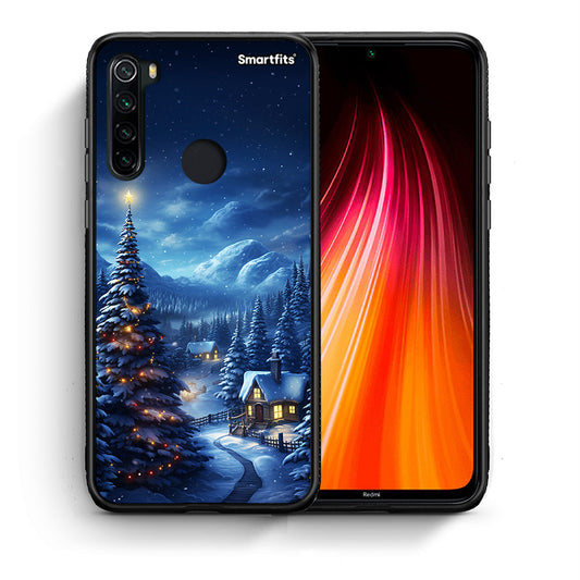 Θήκη Xiaomi Redmi Note 8 Christmas Scenery από τη Smartfits με σχέδιο στο πίσω μέρος και μαύρο περίβλημα | Xiaomi Redmi Note 8 Christmas Scenery case with colorful back and black bezels