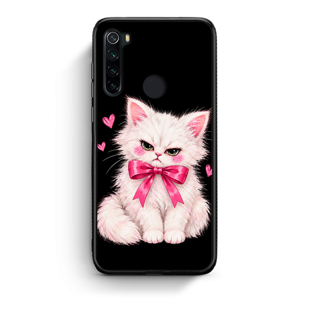 Θήκη Xiaomi Redmi Note 8 Grumpy Party Kitten on Black από τη Smartfits με σχέδιο στο πίσω μέρος και μαύρο περίβλημα | Xiaomi Redmi Note 8 Grumpy Party Kitten on Black case with colorful back and black bezels