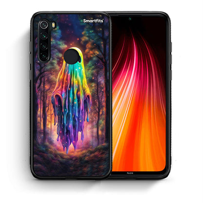 Θήκη Xiaomi Redmi Note 8 Halloween Ghost από τη Smartfits με σχέδιο στο πίσω μέρος και μαύρο περίβλημα | Xiaomi Redmi Note 8 Halloween Ghost case with colorful back and black bezels