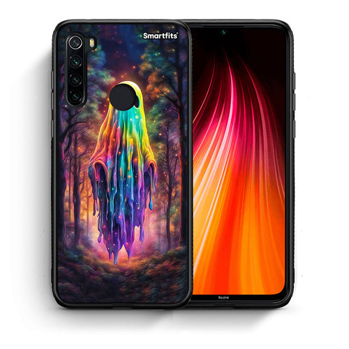 Θήκη Xiaomi Redmi Note 8 Halloween Ghost από τη Smartfits με σχέδιο στο πίσω μέρος και μαύρο περίβλημα | Xiaomi Redmi Note 8 Halloween Ghost case with colorful back and black bezels