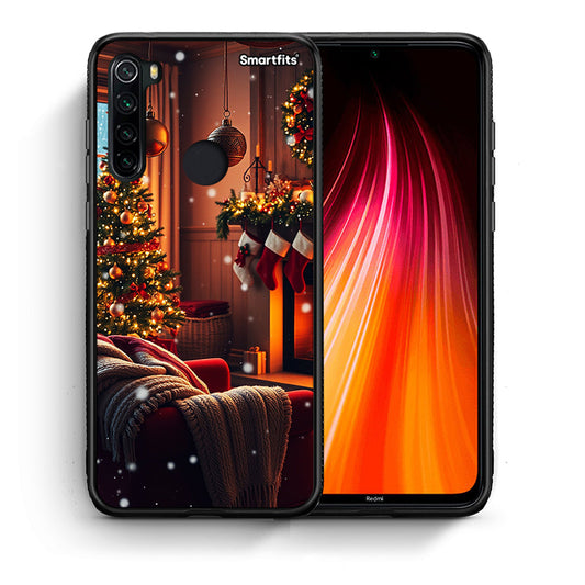 Θήκη Xiaomi Redmi Note 8 Home For Christmas από τη Smartfits με σχέδιο στο πίσω μέρος και μαύρο περίβλημα | Xiaomi Redmi Note 8 Home For Christmas case with colorful back and black bezels