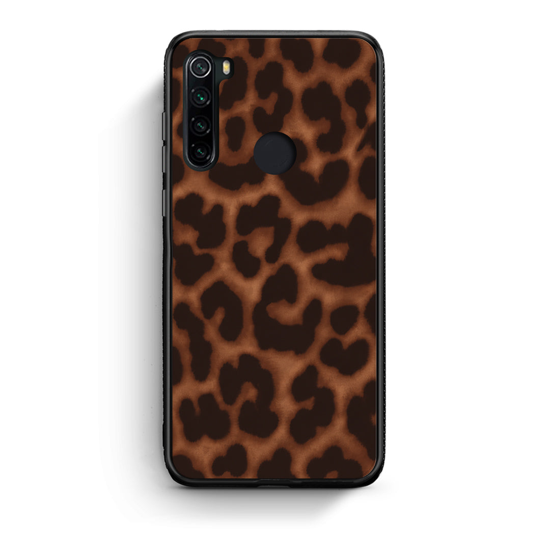 Θήκη Xiaomi Redmi Note 8 Leopard Print Dark Brown από τη Smartfits με σχέδιο στο πίσω μέρος και μαύρο περίβλημα | Xiaomi Redmi Note 8 Leopard Print Dark Brown case with colorful back and black bezels