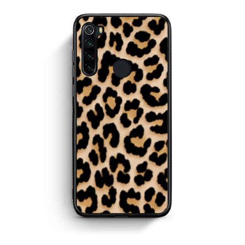 Θήκη Xiaomi Redmi Note 8 Leopard Print Tan Small από τη Smartfits με σχέδιο στο πίσω μέρος και μαύρο περίβλημα | Xiaomi Redmi Note 8 Leopard Print Tan Small case with colorful back and black bezels
