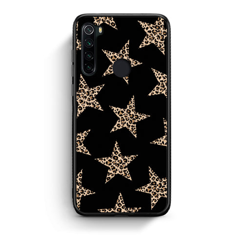 Θήκη Xiaomi Redmi Note 8 Leopard Stars on Black από τη Smartfits με σχέδιο στο πίσω μέρος και μαύρο περίβλημα | Xiaomi Redmi Note 8 Leopard Stars on Black case with colorful back and black bezels