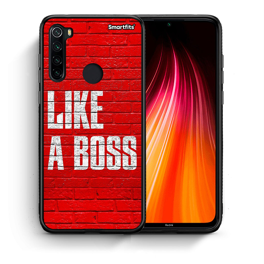 Θήκη Xiaomi Redmi Note 8 Like A Boss από τη Smartfits με σχέδιο στο πίσω μέρος και μαύρο περίβλημα | Xiaomi Redmi Note 8 Like A Boss case with colorful back and black bezels