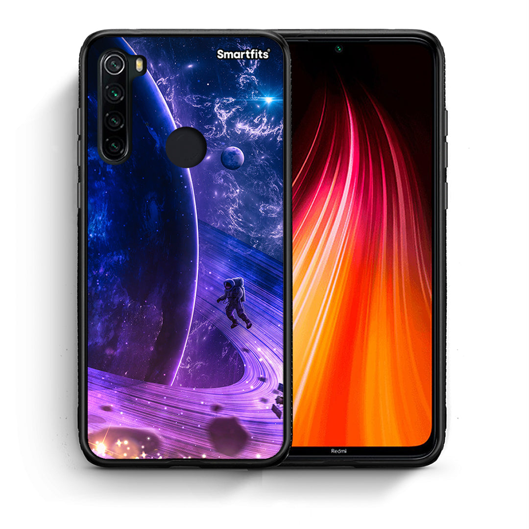 Θήκη Xiaomi Redmi Note 8 Lost Astronaut από τη Smartfits με σχέδιο στο πίσω μέρος και μαύρο περίβλημα | Xiaomi Redmi Note 8 Lost Astronaut case with colorful back and black bezels
