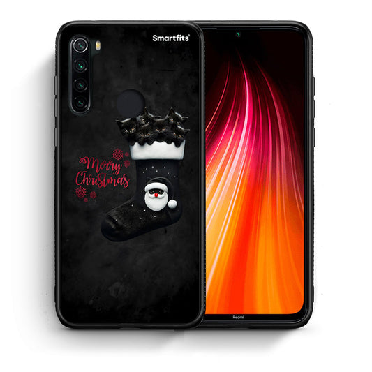 Θήκη Xiaomi Redmi Note 8 Merry Cat Christmas από τη Smartfits με σχέδιο στο πίσω μέρος και μαύρο περίβλημα | Xiaomi Redmi Note 8 Merry Cat Christmas case with colorful back and black bezels