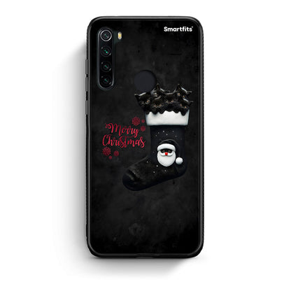 Xiaomi Redmi Note 8 Merry Cat Christmas θήκη από τη Smartfits με σχέδιο στο πίσω μέρος και μαύρο περίβλημα | Smartphone case with colorful back and black bezels by Smartfits