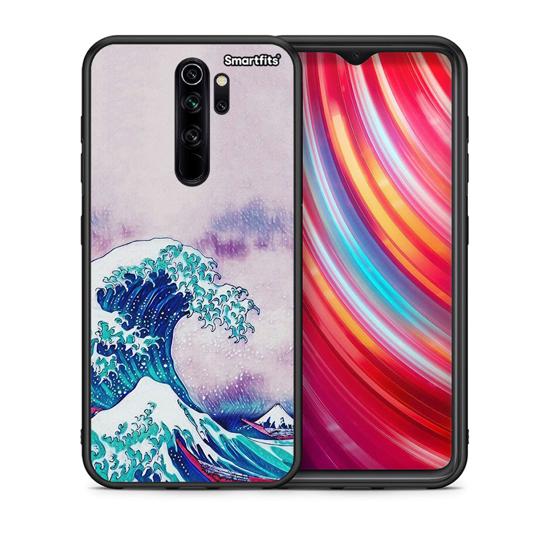 Θήκη Xiaomi Redmi Note 8 Pro Blue Waves από τη Smartfits με σχέδιο στο πίσω μέρος και μαύρο περίβλημα | Xiaomi Redmi Note 8 Pro Blue Waves case with colorful back and black bezels