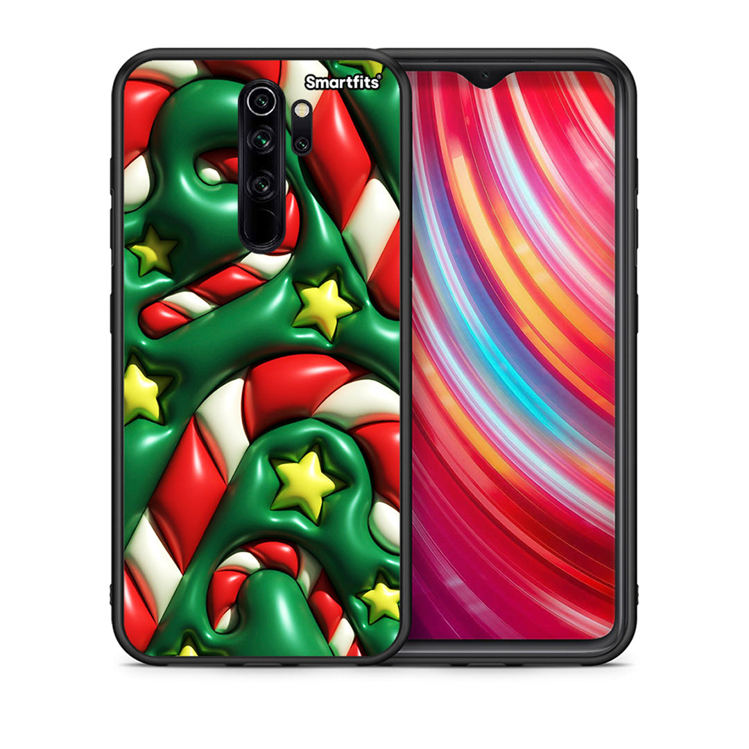 Θήκη Xiaomi Redmi Note 8 Pro Christmas Bubbles από τη Smartfits με σχέδιο στο πίσω μέρος και μαύρο περίβλημα | Xiaomi Redmi Note 8 Pro Christmas Bubbles case with colorful back and black bezels