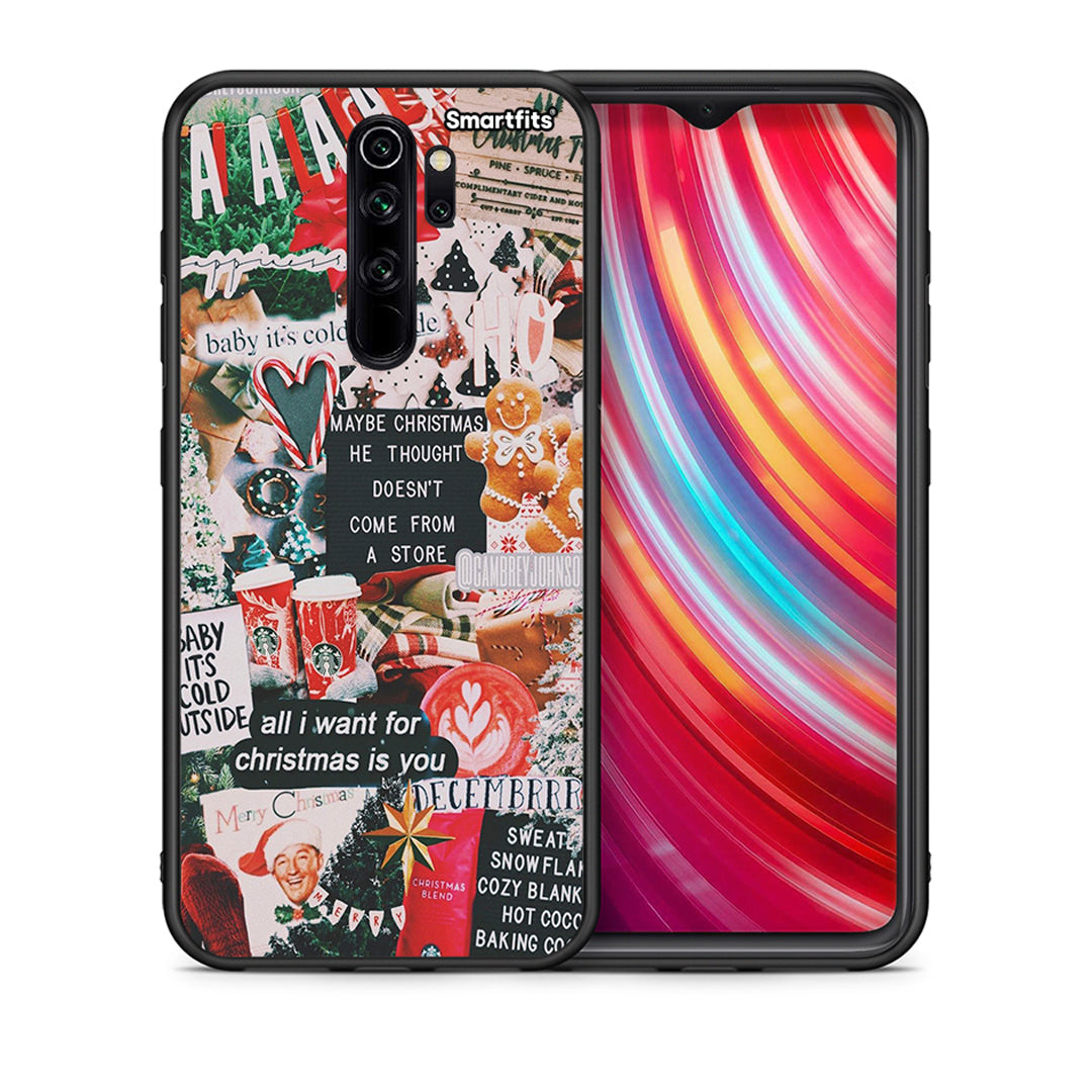 Θήκη Xiaomi Redmi Note 8 Pro Christmas Happiness από τη Smartfits με σχέδιο στο πίσω μέρος και μαύρο περίβλημα | Xiaomi Redmi Note 8 Pro Christmas Happiness case with colorful back and black bezels