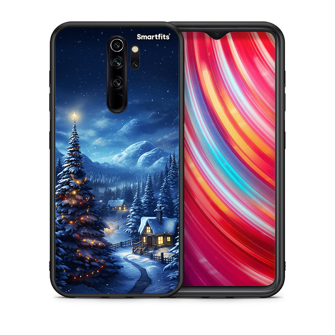 Θήκη Xiaomi Redmi Note 8 Pro Christmas Scenery από τη Smartfits με σχέδιο στο πίσω μέρος και μαύρο περίβλημα | Xiaomi Redmi Note 8 Pro Christmas Scenery case with colorful back and black bezels