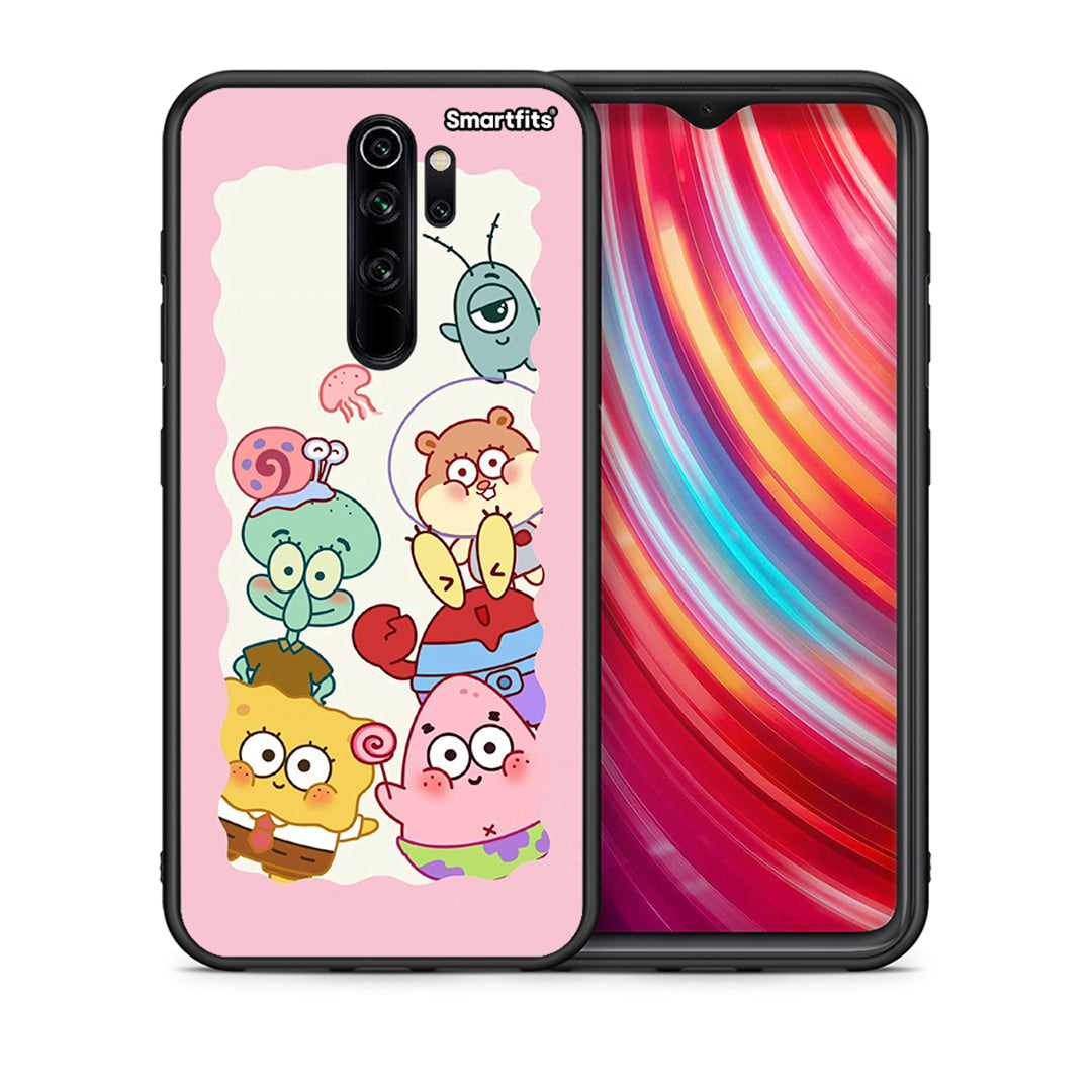 Θήκη Xiaomi Redmi Note 8 Pro Cute Companion από τη Smartfits με σχέδιο στο πίσω μέρος και μαύρο περίβλημα | Xiaomi Redmi Note 8 Pro Cute Companion case with colorful back and black bezels