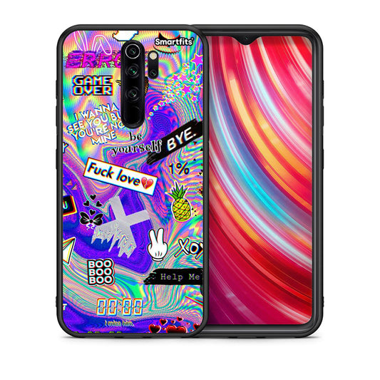 Θήκη Xiaomi Redmi Note 8 Pro Game Over από τη Smartfits με σχέδιο στο πίσω μέρος και μαύρο περίβλημα | Xiaomi Redmi Note 8 Pro Game Over case with colorful back and black bezels