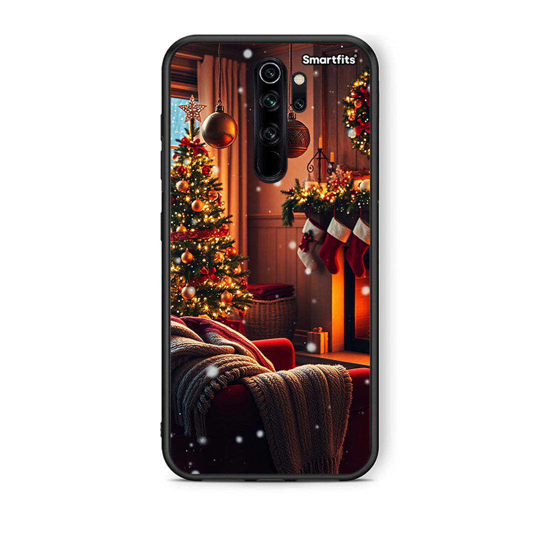 Xiaomi Redmi Note 8 Pro Home For Christmas θήκη από τη Smartfits με σχέδιο στο πίσω μέρος και μαύρο περίβλημα | Smartphone case with colorful back and black bezels by Smartfits