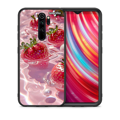 Θήκη Xiaomi Redmi Note 8 Pro Juicy Strawberries από τη Smartfits με σχέδιο στο πίσω μέρος και μαύρο περίβλημα | Xiaomi Redmi Note 8 Pro Juicy Strawberries case with colorful back and black bezels