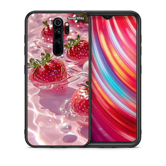 Θήκη Xiaomi Redmi Note 8 Pro Juicy Strawberries από τη Smartfits με σχέδιο στο πίσω μέρος και μαύρο περίβλημα | Xiaomi Redmi Note 8 Pro Juicy Strawberries case with colorful back and black bezels
