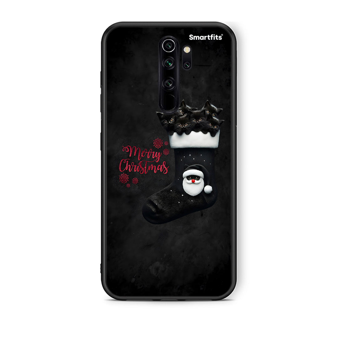 Xiaomi Redmi Note 8 Pro Merry Cat Christmas θήκη από τη Smartfits με σχέδιο στο πίσω μέρος και μαύρο περίβλημα | Smartphone case with colorful back and black bezels by Smartfits