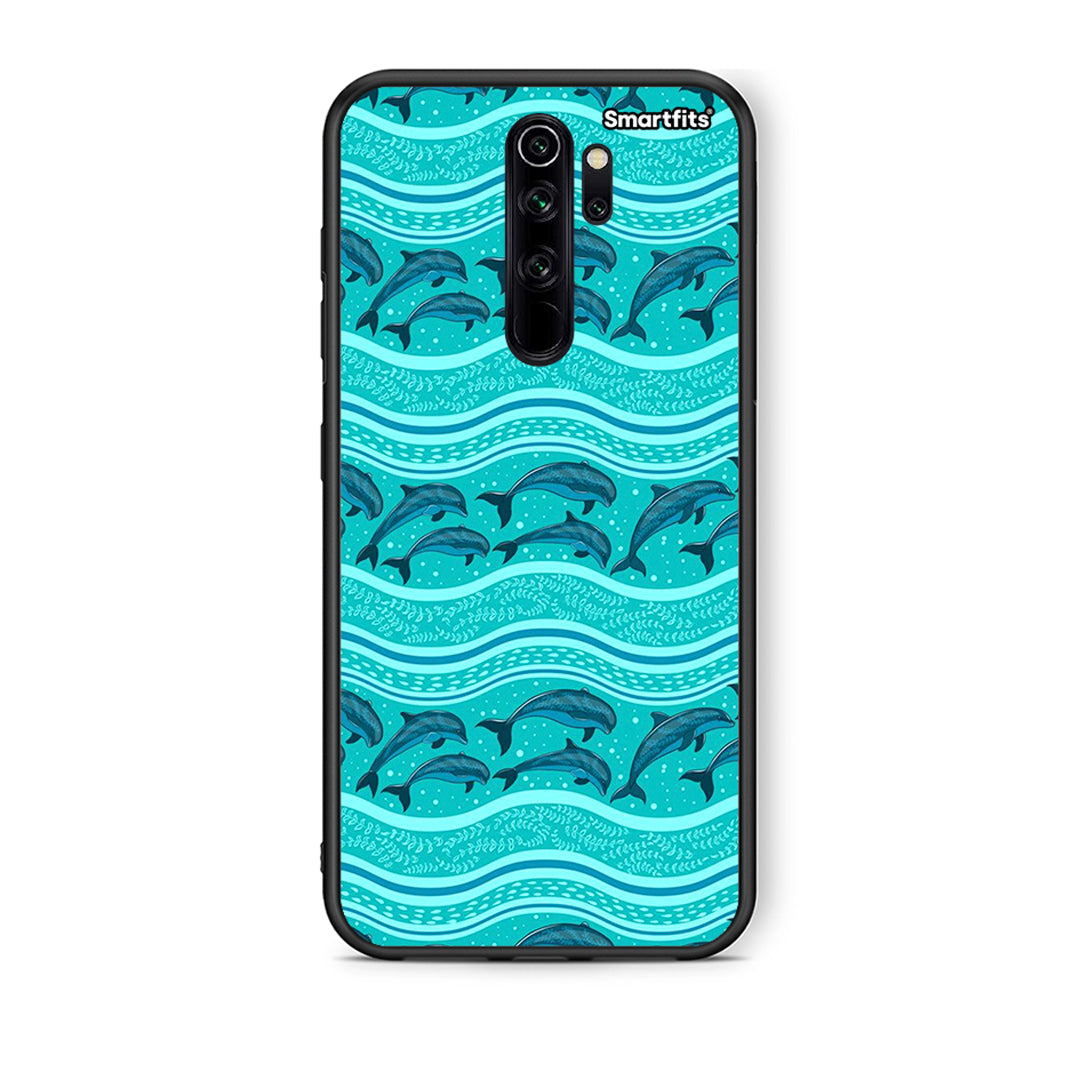 Xiaomi Redmi Note 8 Pro Swimming Dolphins θήκη από τη Smartfits με σχέδιο στο πίσω μέρος και μαύρο περίβλημα | Smartphone case with colorful back and black bezels by Smartfits