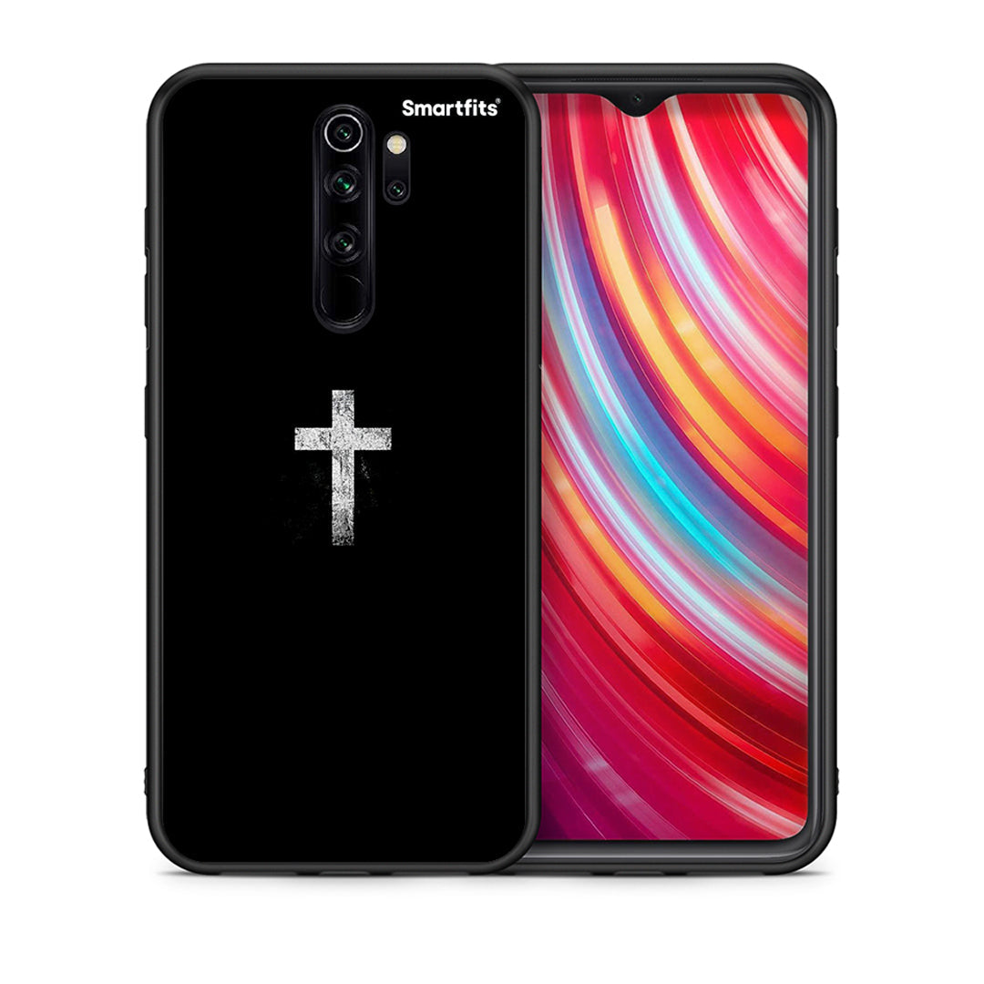 Θήκη Xiaomi Redmi Note 8 Pro White Cross από τη Smartfits με σχέδιο στο πίσω μέρος και μαύρο περίβλημα | Xiaomi Redmi Note 8 Pro White Cross case with colorful back and black bezels