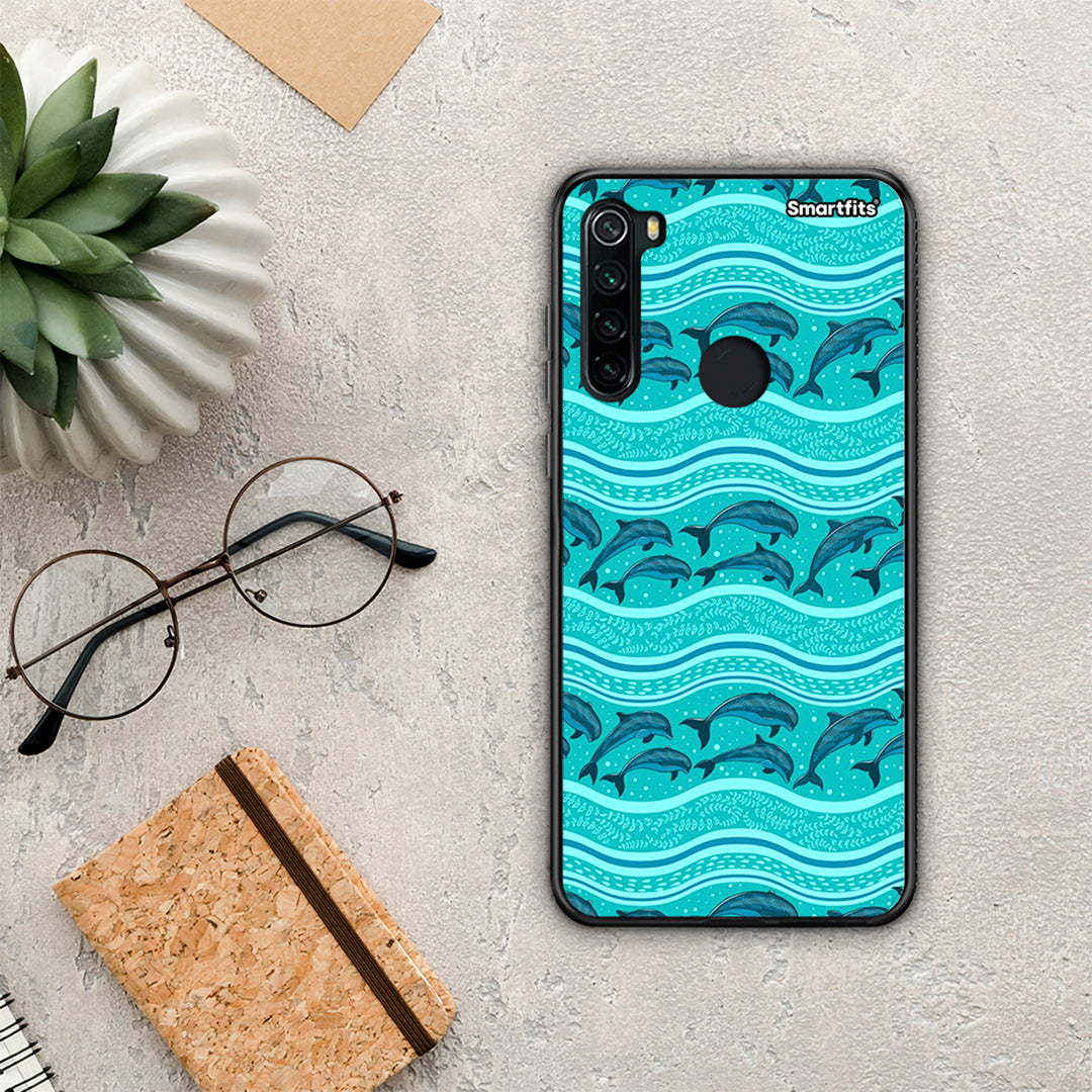 Swimming Dolphins - Xiaomi Redmi Note 8 θήκη
