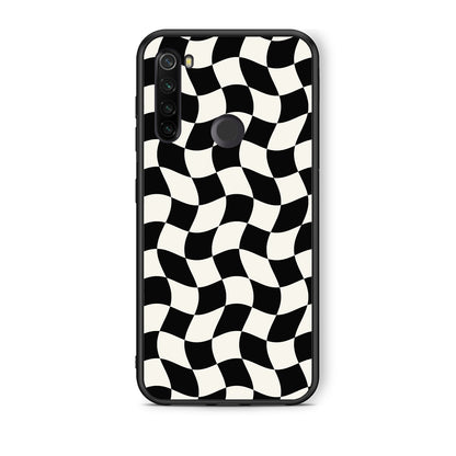 Θήκη Xiaomi Redmi Note 8T Black and Cream Wavy Checkerboard από τη Smartfits με σχέδιο στο πίσω μέρος και μαύρο περίβλημα | Xiaomi Redmi Note 8T Black and Cream Wavy Checkerboard case with colorful back and black bezels