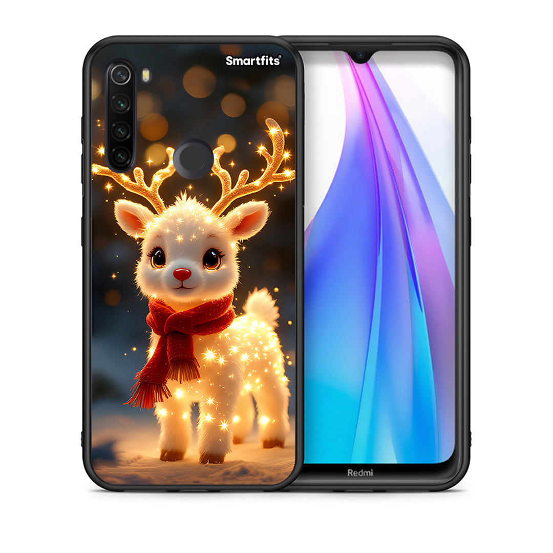 Θήκη Xiaomi Redmi Note 8T Christmas Cutie από τη Smartfits με σχέδιο στο πίσω μέρος και μαύρο περίβλημα | Xiaomi Redmi Note 8 Christmas Cutie case with colorful back and black bezels